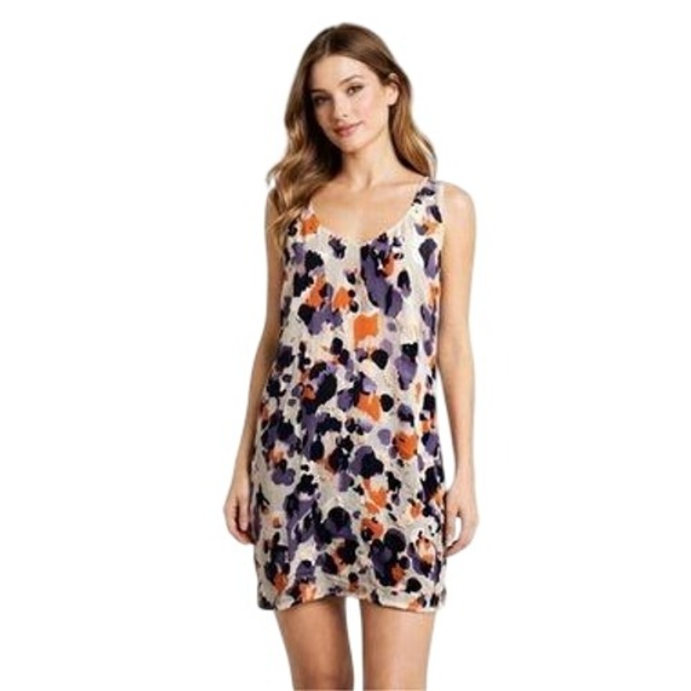Cabi Radiant Velvet Burnout Slip Dress Women XL Multicolor Skin Print Boho 3514